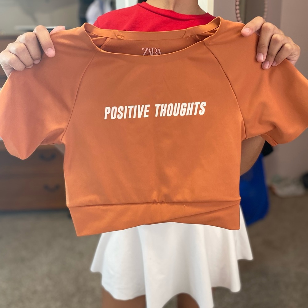 Zara 3-pc Set: Girls Olive and Orange Activewear Coord Outfit, sz 10-12